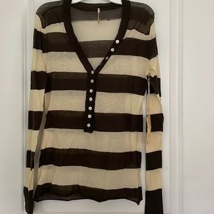 NWT Da-Nang Long Sleeve Striped Top Size XSmall